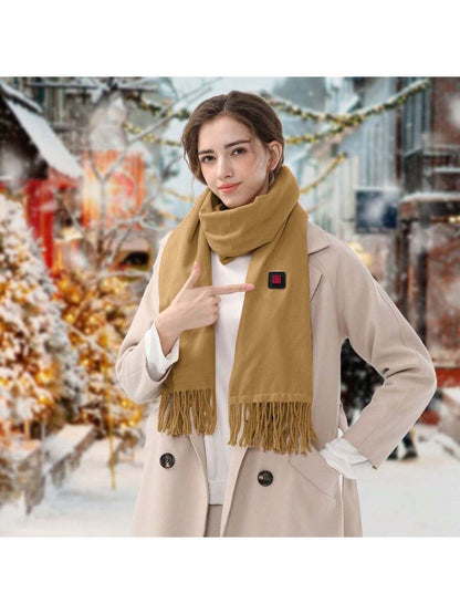 1Pc Electric Heated Winter Scarf USB Heating Neck Wrap Unisex Heated Neck Shawl Soft Warm Scarves 3 Heating Modes For Outdoor Cycling Skiing Skating
