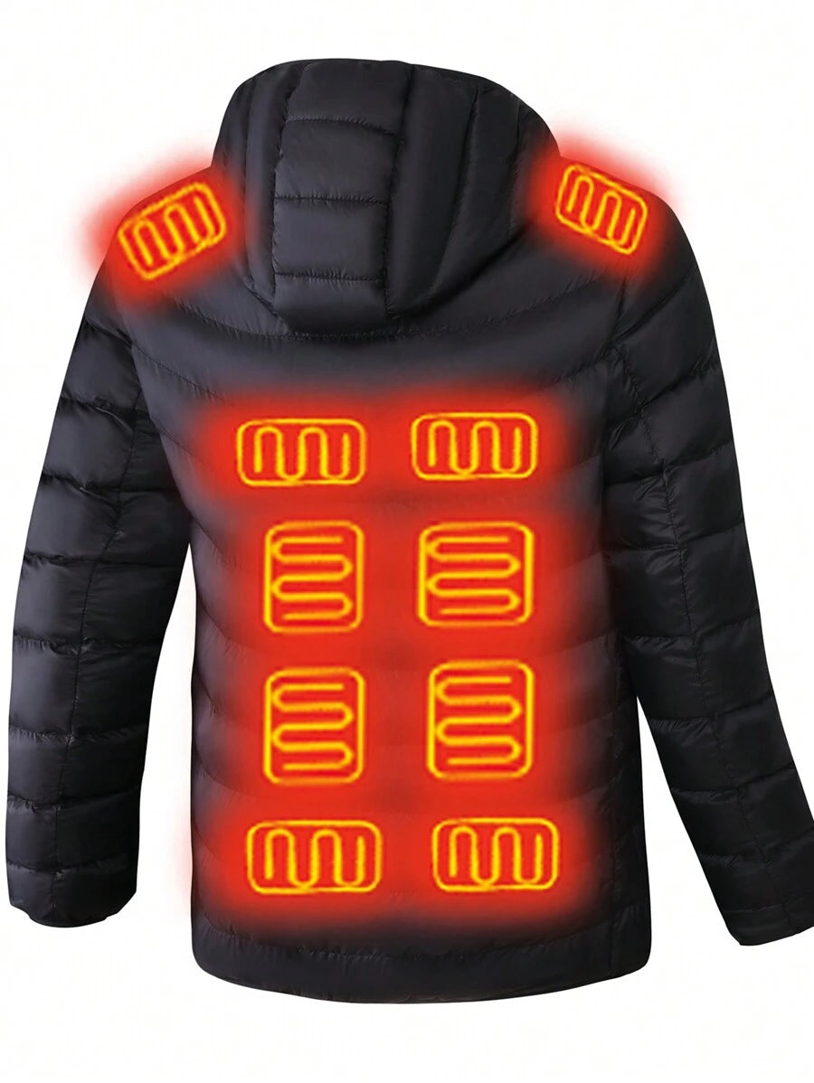 A Smart Heating Jacket Outdoor Thermal Equipment 21 Zone Fiber Heating Four Control Three Autumn-Winter Warming Control Men's Casual Coat