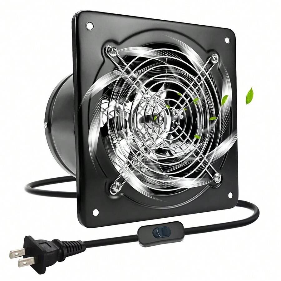 8" Exhaust Fan Stainless Steel Ventilation Extractor Fan 110V Wall-Mounted Blower Duct Fan With Backdraft Damper For Kitchen, Bathroom, Basement, Laundry Room ,Toilets, Garage, Shopping Mall And Office