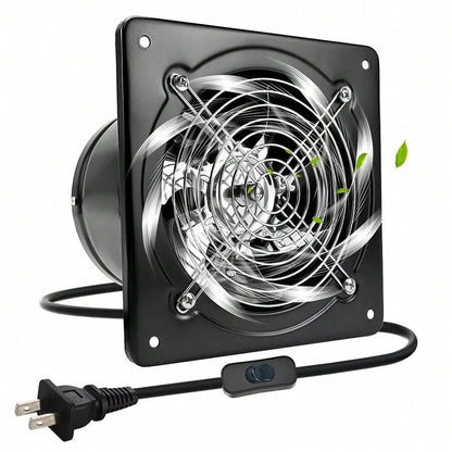 8" Exhaust Fan Stainless Steel Ventilation Extractor Fan 110V Wall-Mounted Blower Duct Fan With Backdraft Damper For Kitchen, Bathroom, Basement, Laundry Room ,Toilets, Garage, Shopping Mall And Office