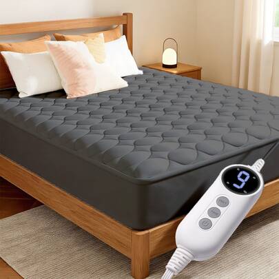 Heated Mattress Pad - Dual Control, 6 Heat Settings & 10-Hour Auto Off, Quilted Electric Bed Cover, Bed Warmer With Deep Pocket | Fast Heating | Machine Washable