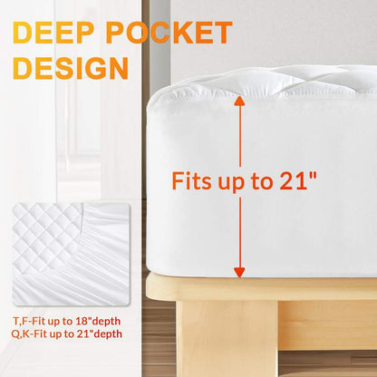 Heated Mattress Pad - Dual Control, 6 Heat Settings & 10-Hour Auto Off, Quilted Electric Bed Cover, Bed Warmer With Deep Pocket | Fast Heating | Machine Washable