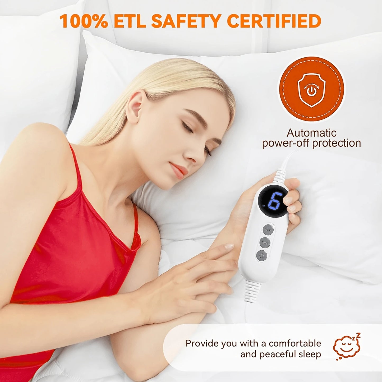 Heated Mattress Pad - Dual Control, 6 Heat Settings & 10-Hour Auto Off, Quilted Electric Bed Cover, Bed Warmer With Deep Pocket | Fast Heating | Machine Washable