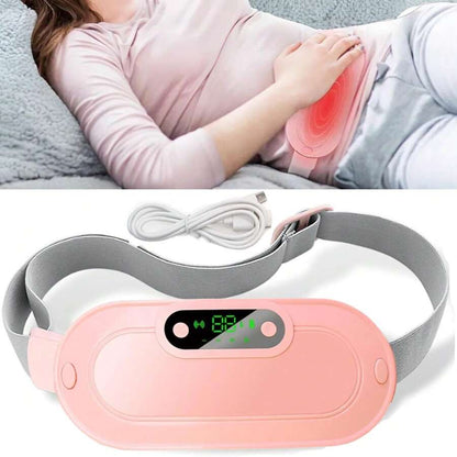 Cordless Heating Pad For Period Cramps: Portable Menstrual Heating Belt With 3 Heat Levels 4 Massage Modes - Wearable Waist Heating Pad For Women Girls