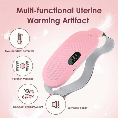 Cordless Heating Pad For Period Cramps: Portable Menstrual Heating Belt With 3 Heat Levels 4 Massage Modes - Wearable Waist Heating Pad For Women Girls
