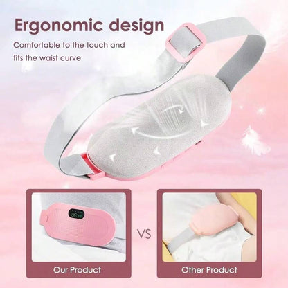 Cordless Heating Pad For Period Cramps: Portable Menstrual Heating Belt With 3 Heat Levels 4 Massage Modes - Wearable Waist Heating Pad For Women Girls