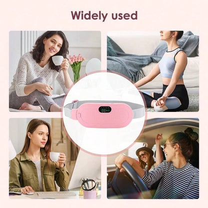 Cordless Heating Pad For Period Cramps: Portable Menstrual Heating Belt With 3 Heat Levels 4 Massage Modes - Wearable Waist Heating Pad For Women Girls