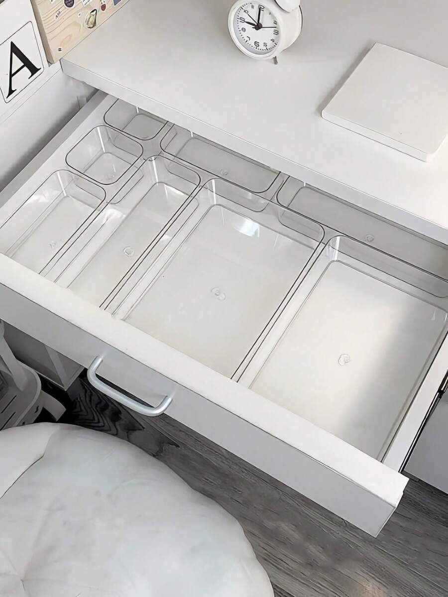 8-Piece Clear Drawer & Desktop Organizer Set — product image 1