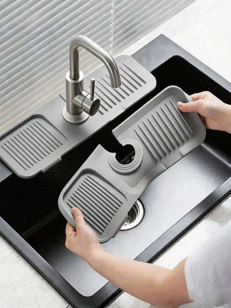 Silicone Faucet Splash Guard & Draining Mat — product image 1