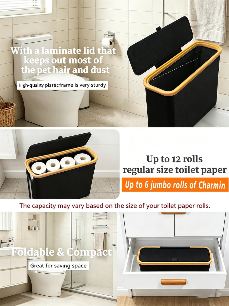 Foldable Fabric Toilet Paper Storage Basket — product image 4