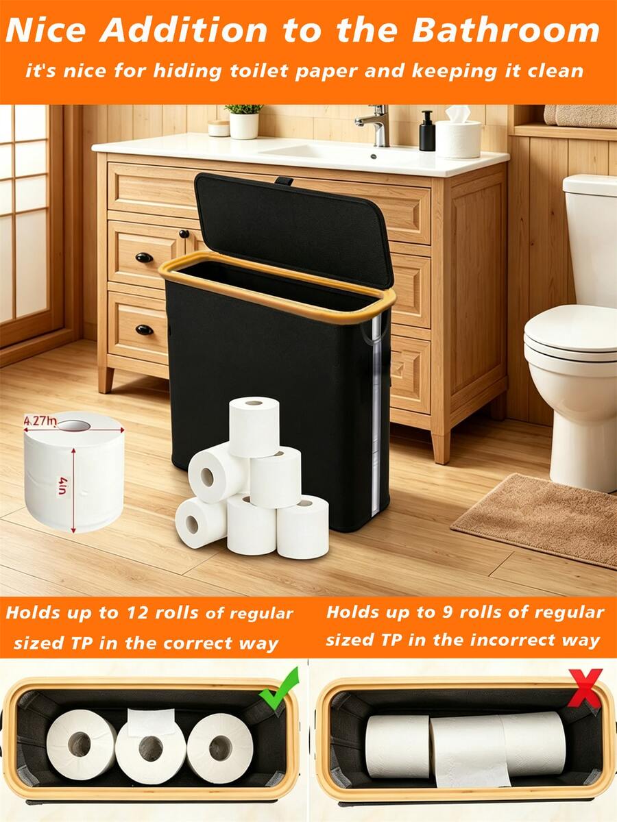 Foldable Fabric Toilet Paper Storage Basket — product image 7