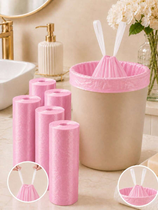 Pink Drawstring Trash Bags, 400 Count — product image 1